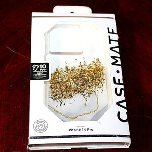 Case-Mate Gold Glitter iPhone 14 Pro Case - New